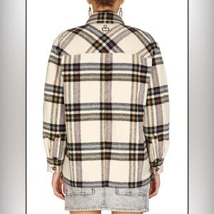 Isabel Marant Étoile “Ebbaz” Plaid Wool-Blend Shacket Jacket XS